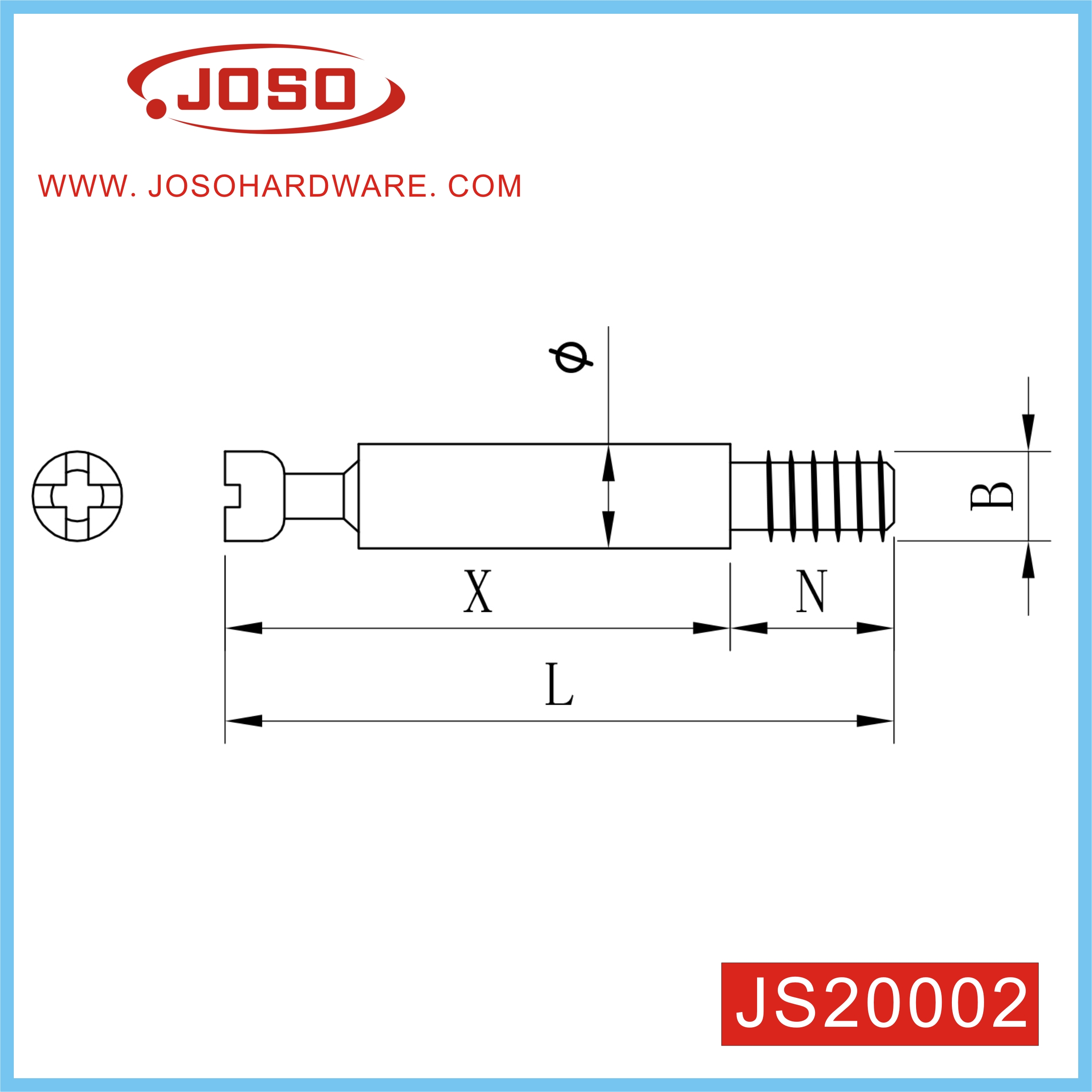 Tornillo de acero galvanizado de herrajes para muebles para gabinete