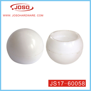 Bola redonda blanca de plástico de herrajes para muebles para tubo